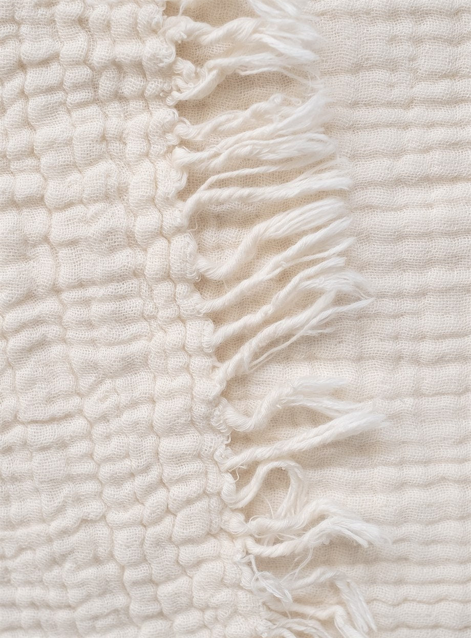 Organic Cotton Throw Blanket (Beige)