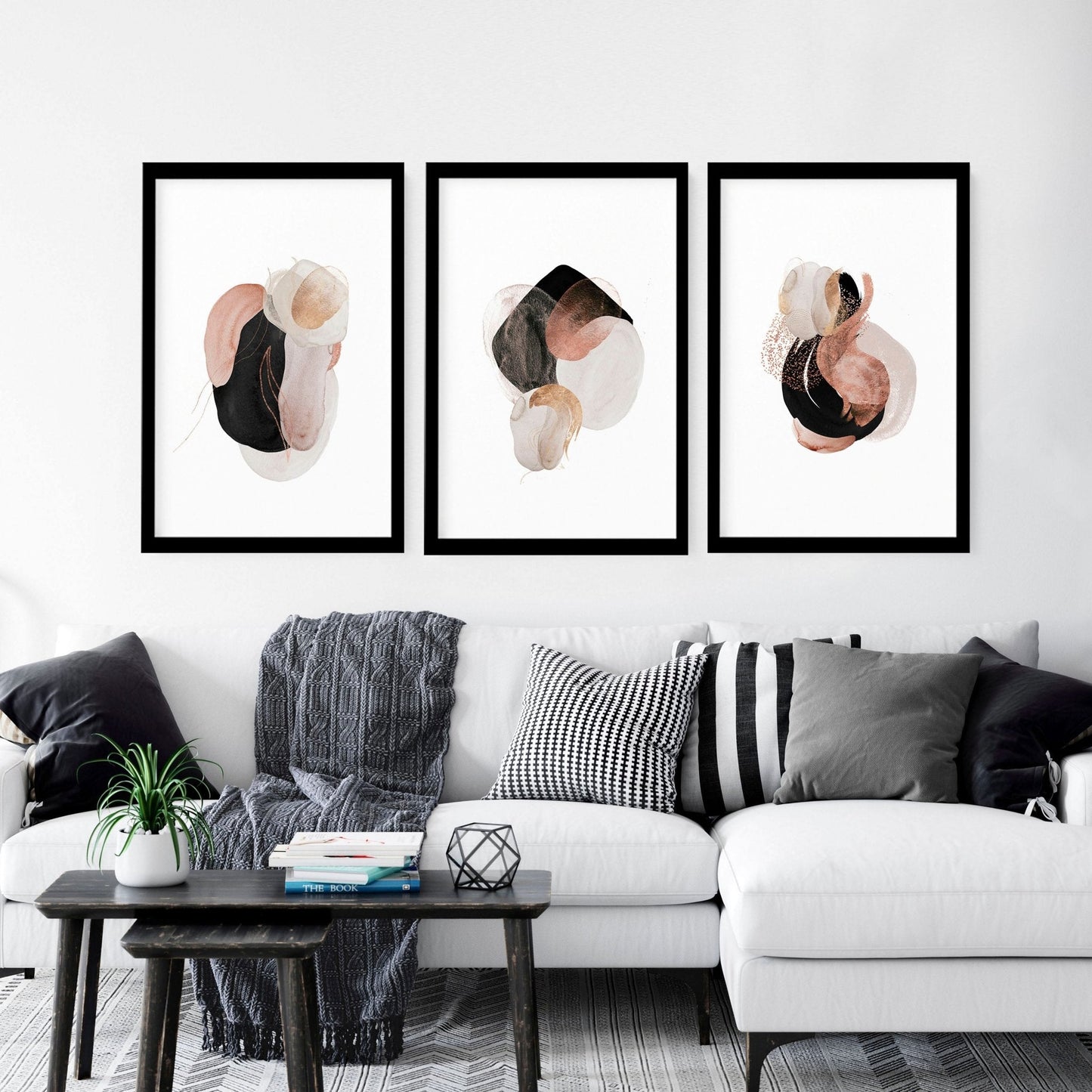 Abstract wall print set | set of 3 wall art prints