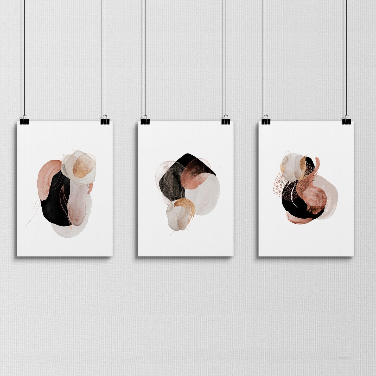 Abstract wall print set | set of 3 wall art prints