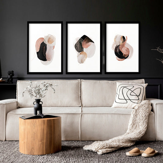 Abstract wall print set | set of 3 wall art prints