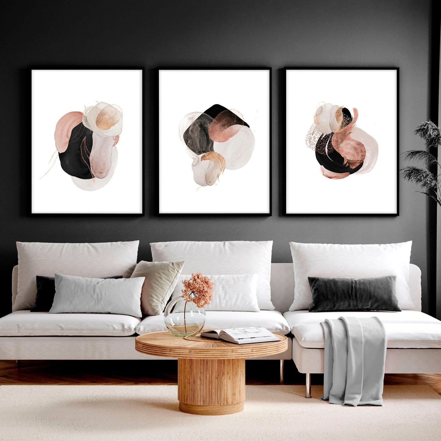 Abstract wall print set | set of 3 wall art prints