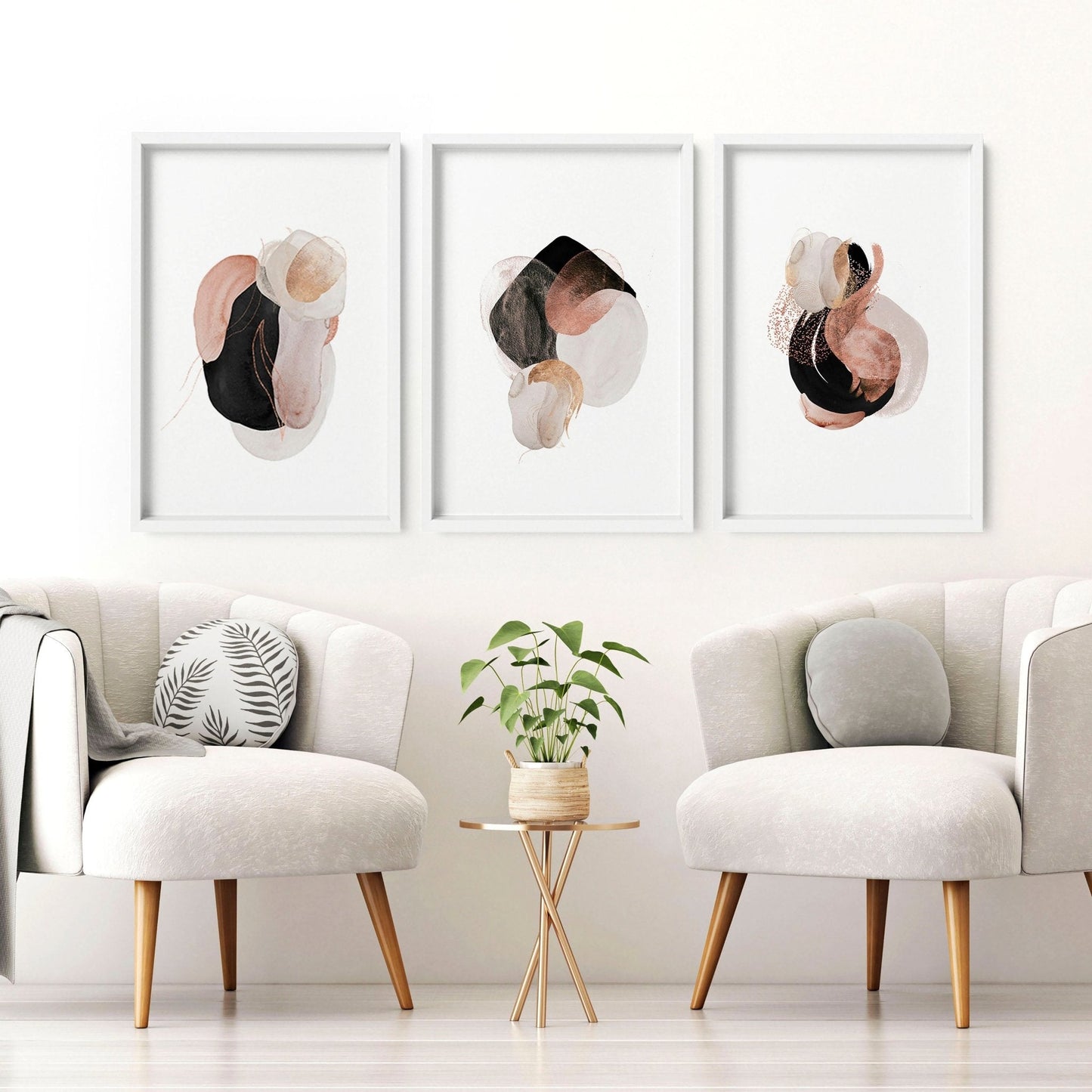 Abstract wall print set | set of 3 wall art prints