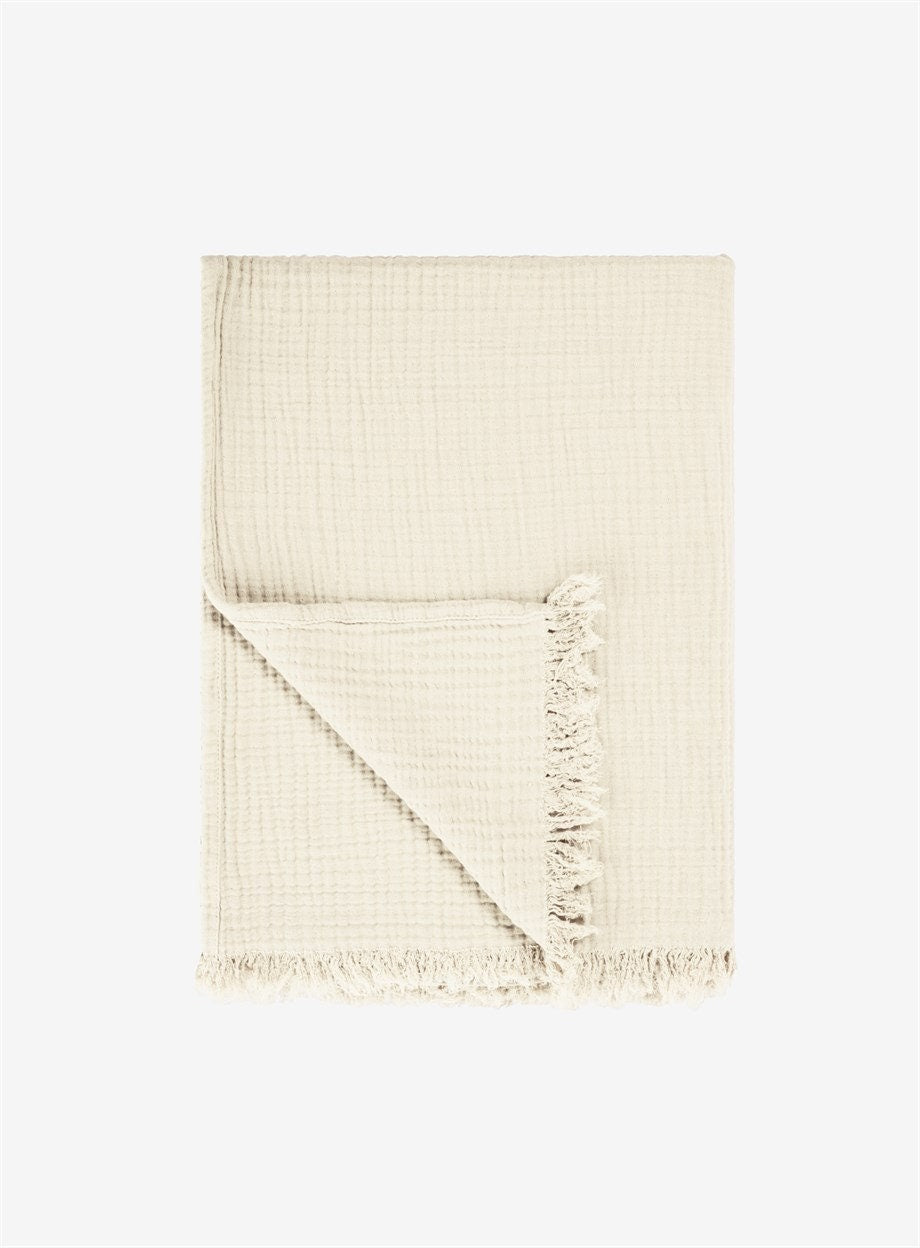 Organic Cotton Throw Blanket (Beige)